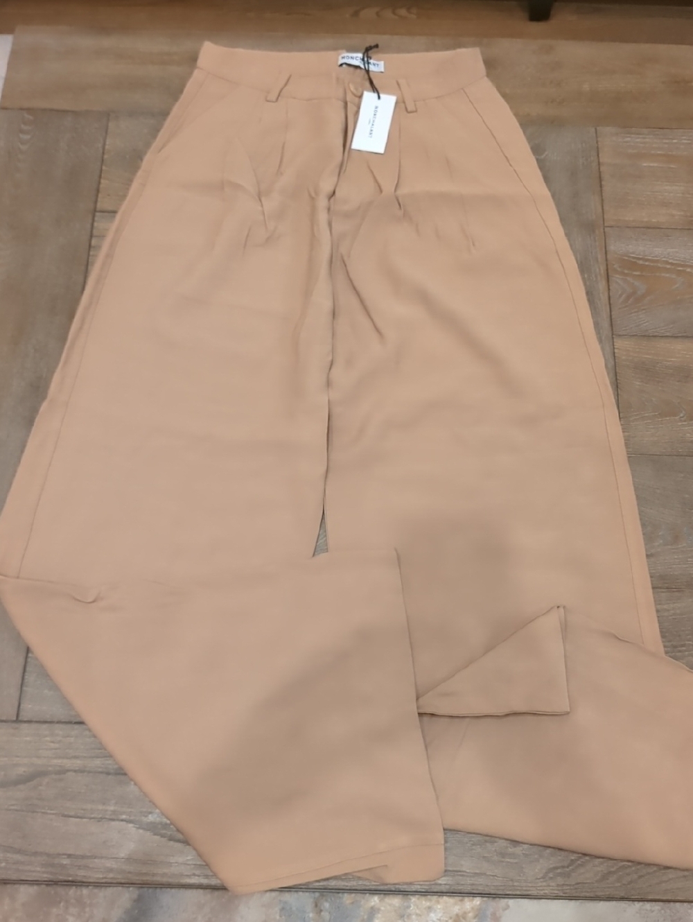 Nonchalant Flawed Wide Leg Pants In camel